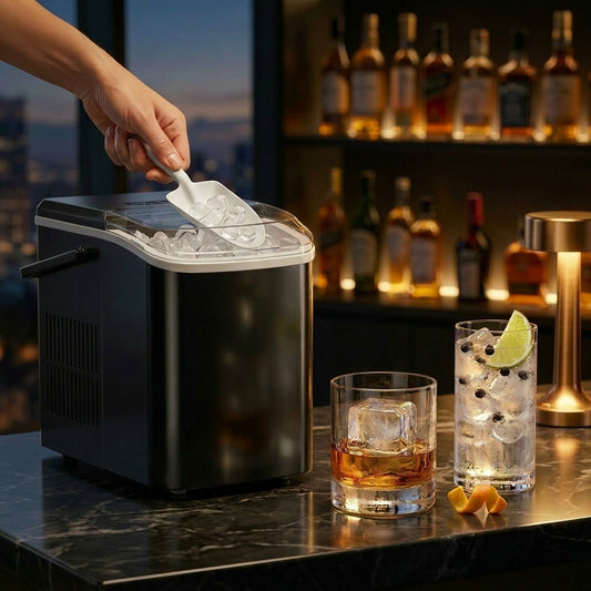 Eiswürfelmaschine Klein – Schnelle Eiswürfel in 6 Minuten | Tragbar & Leise